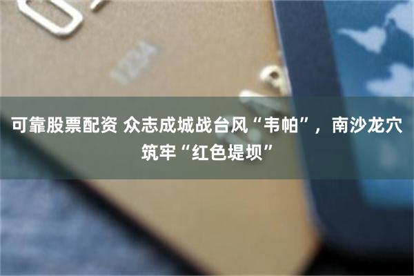可靠股票配资 众志成城战台风“韦帕”，南沙龙穴筑牢“红色堤坝”