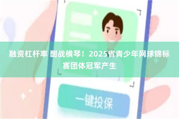 融资杠杆率 酣战横琴！2025省青少年网球锦标赛团体冠军产生