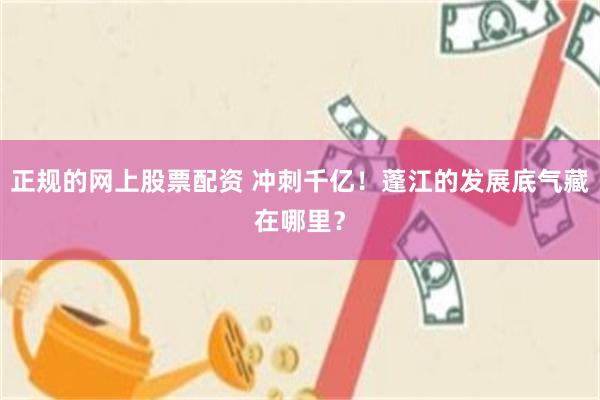 正规的网上股票配资 冲刺千亿！蓬江的发展底气藏在哪里？