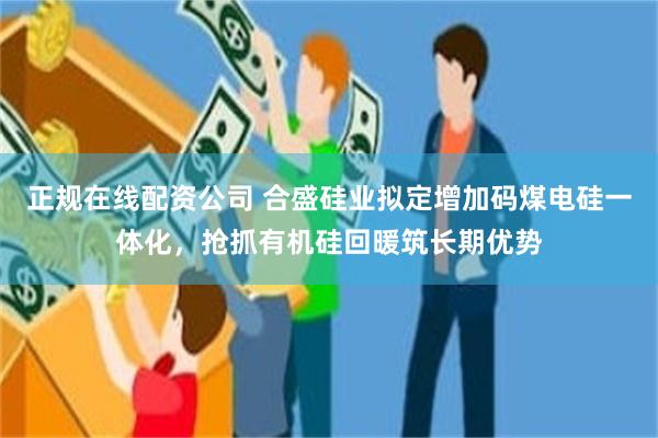 正规在线配资公司 合盛硅业拟定增加码煤电硅一体化，抢抓有机硅回暖筑长期优势