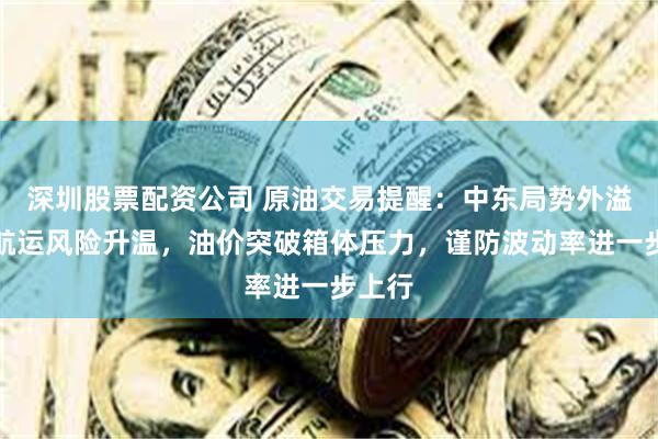 深圳股票配资公司 原油交易提醒：中东局势外溢叠加航运风险升温，油价突破箱体压力，谨防波动率进一步上行