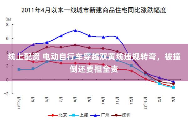 线上配资 电动自行车穿越双黄线违规转弯，被撞倒还要担全责