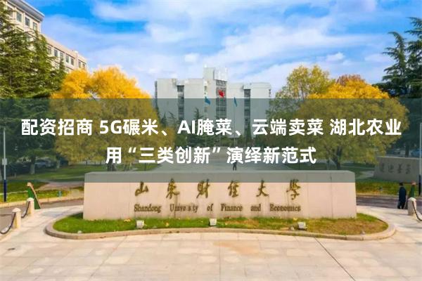 配资招商 5G碾米、AI腌菜、云端卖菜 湖北农业用“三类创新”演绎新范式