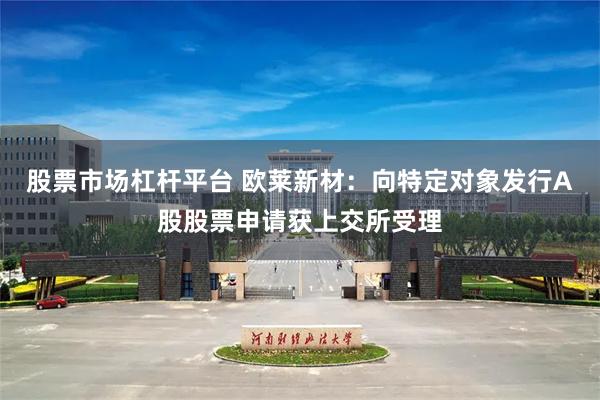 股票市场杠杆平台 欧莱新材：向特定对象发行A股股票申请获上交所受理