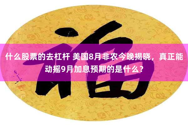 什么股票的去杠杆 美国8月非农今晚揭晓，真正能动摇9月加息预期的是什么？