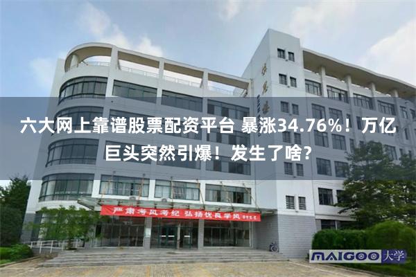 六大网上靠谱股票配资平台 暴涨34.76%！万亿巨头突然引爆！发生了啥？