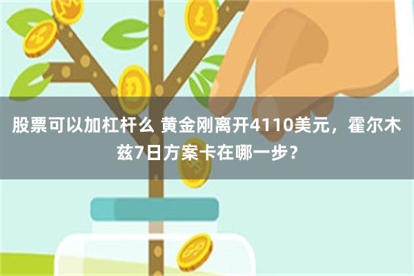 股票可以加杠杆么 黄金刚离开4110美元，霍尔木兹7日方案卡在哪一步？