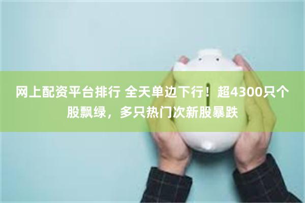 网上配资平台排行 全天单边下行！超4300只个股飘绿，多只热门次新股暴跌